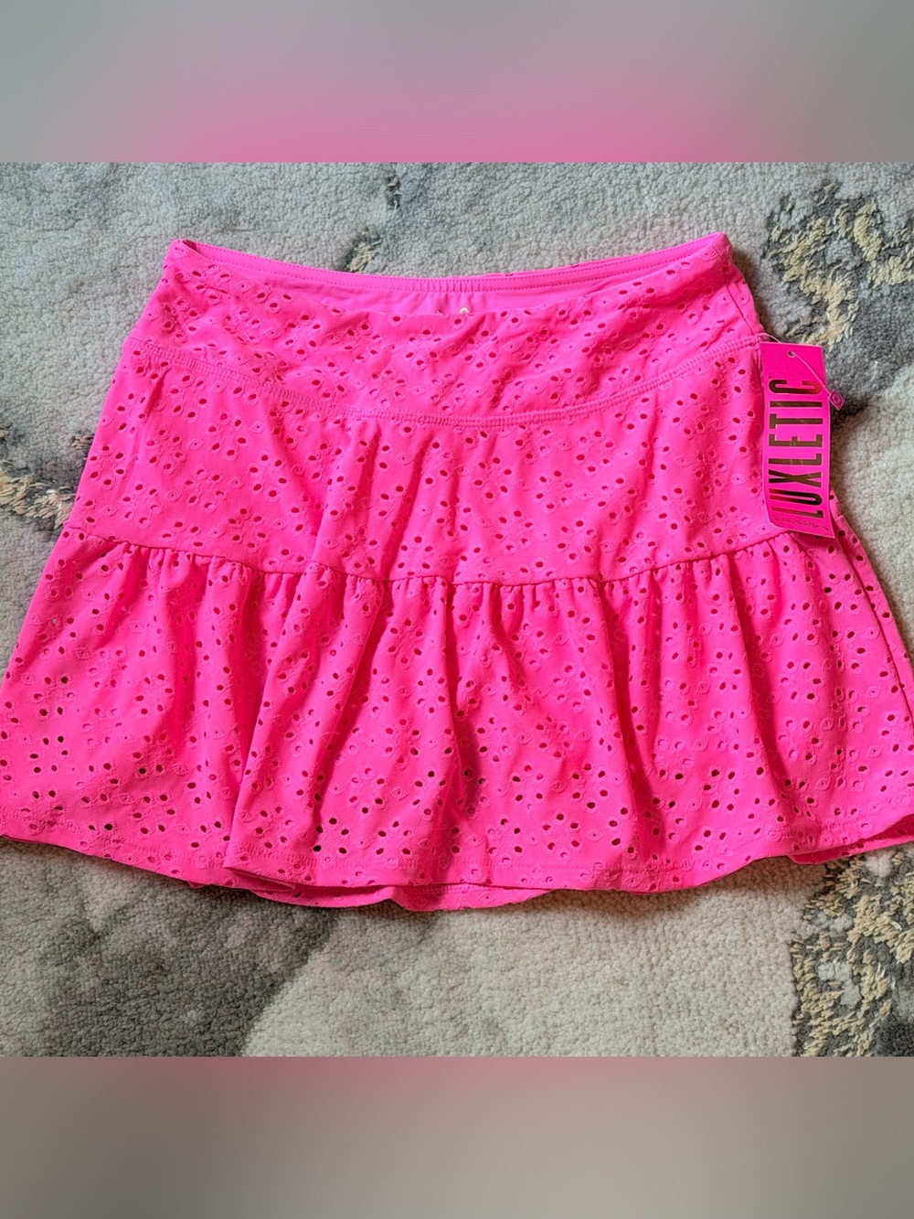 NWT Lilly Pulitzer Gardenia Skort Havana Pink Match Point Eyelet  Sz XS
